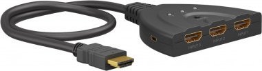 Goobay Ręczny przełącznik HDMI 3 do 1 (4K @ 60 Hz)