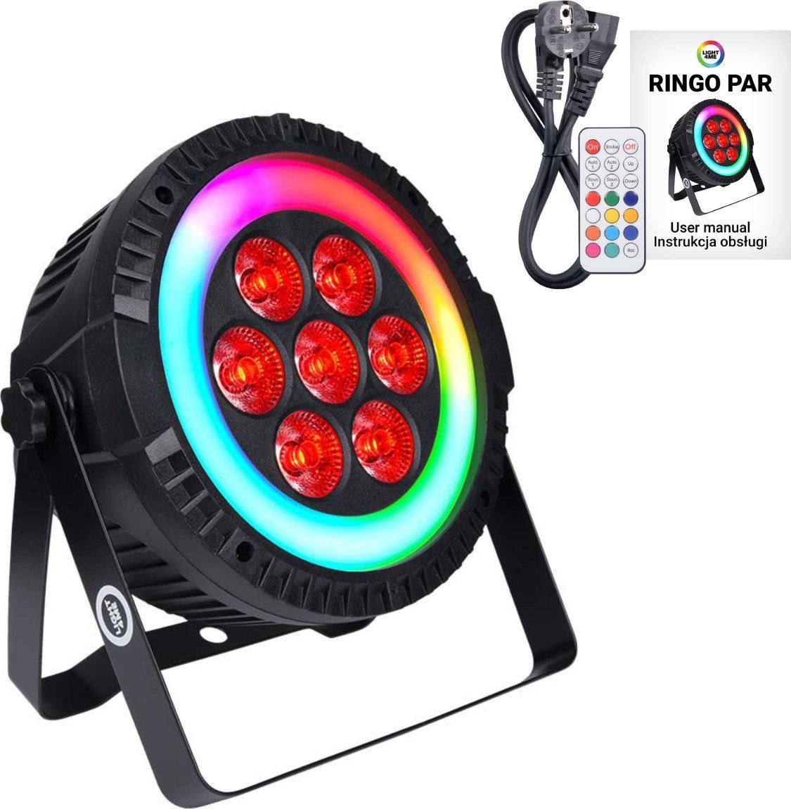 LIGHT4ME LIGHT4ME RINGO PAR reflektor sceniczny z pierścieniem LED