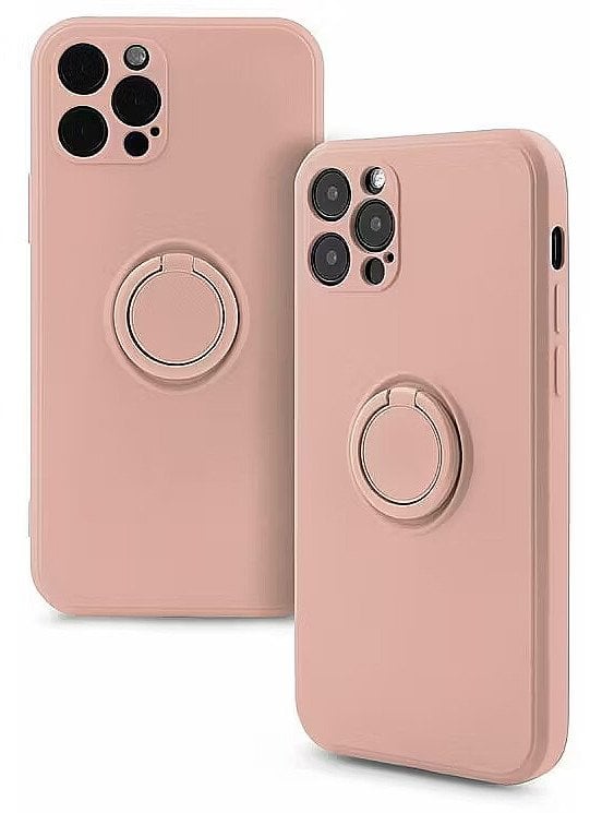 Mocco Pastel Ring Silicone Back Case for Samsung Galaxy S22 Ultra 5G Pink