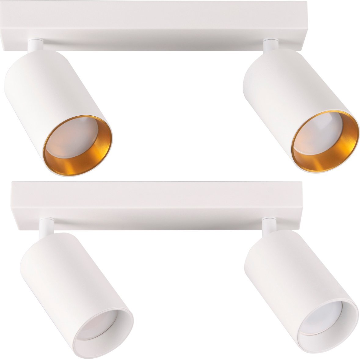 Lampa sufitowa Sanico Lampa ścienno-sufitowa Polux Maribel 2xGU10 biało-złota + biały