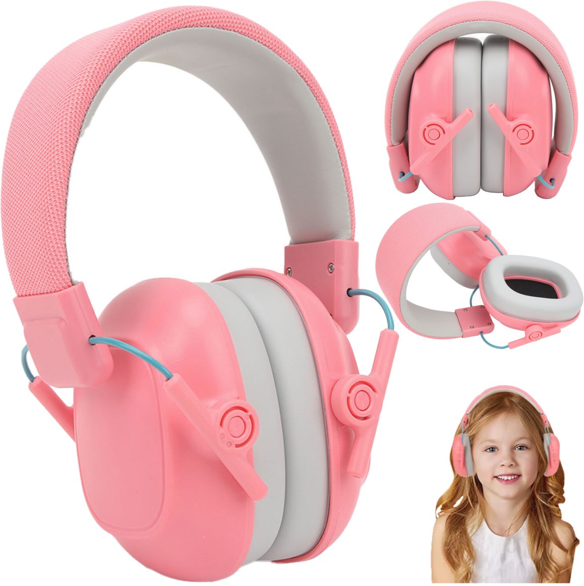 Nauszniki ochronne dla dzieci słuchawki wygłuszające wyciszające różowe