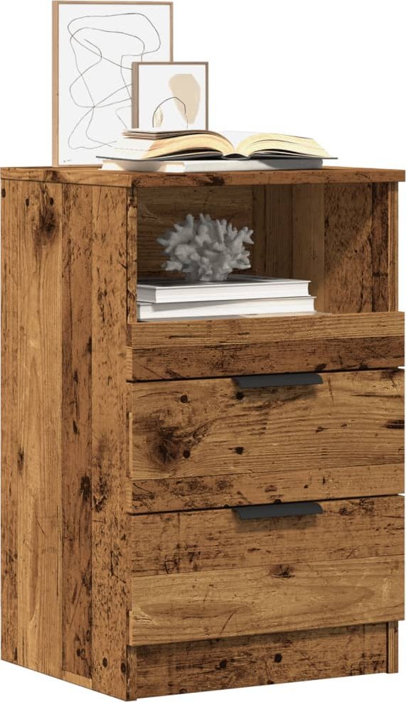 vidaXL vidaXL Szafki nocne, 2 szt., stare drewno, 40x36x65 cm