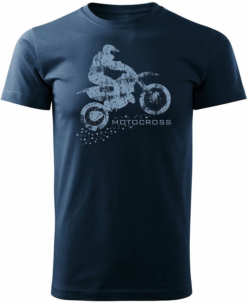 Koszulka motocross z motocrossem męska granatowa REGULAR XXL