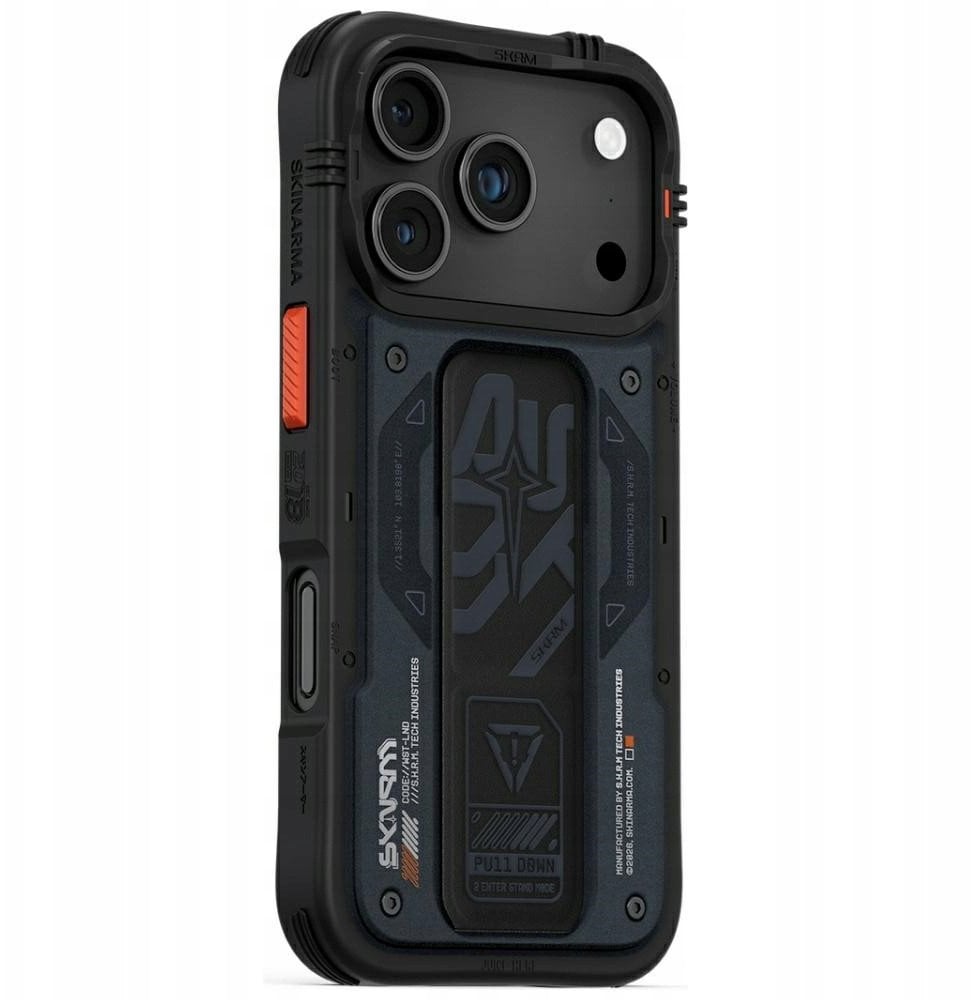 Etui Skinarma Aegis do iPhone 17 Pro Magnetic Charging + Grip Stand granatowy