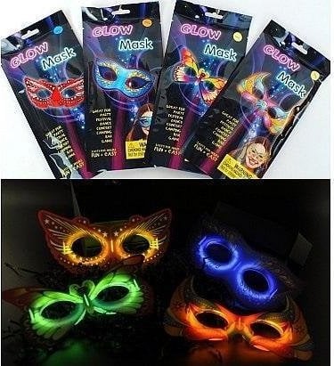 Maska karnawałowa świecąca 26x13cm