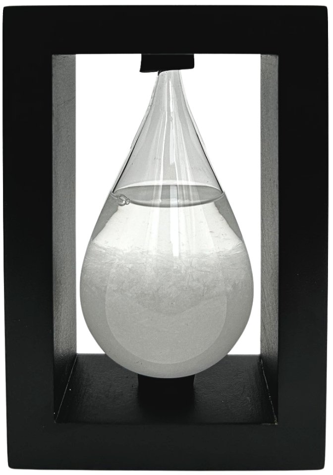 Giftdeco Barometr Burzowy Fitzroya w drewnianej oprawie - Kropla Storm Glass BAW1