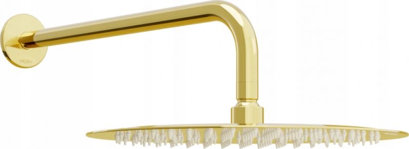 Deszczownica Mexen Mexen Slim deszczownica 25 cm z ramieniem prysznicowym, złoty - 79225211-50