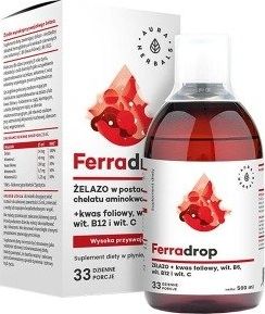 Aura Herbals Aura Herbals Ferradrop żelazo + kwas foliowy - 500 ml