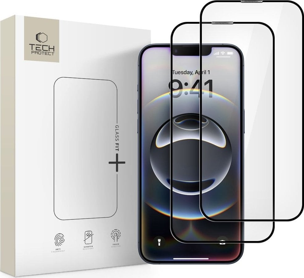 SZKŁO HARTOWANE TECH-PROTECT GLASS FIT+ 2-PACK IPHONE 16E BLACK
