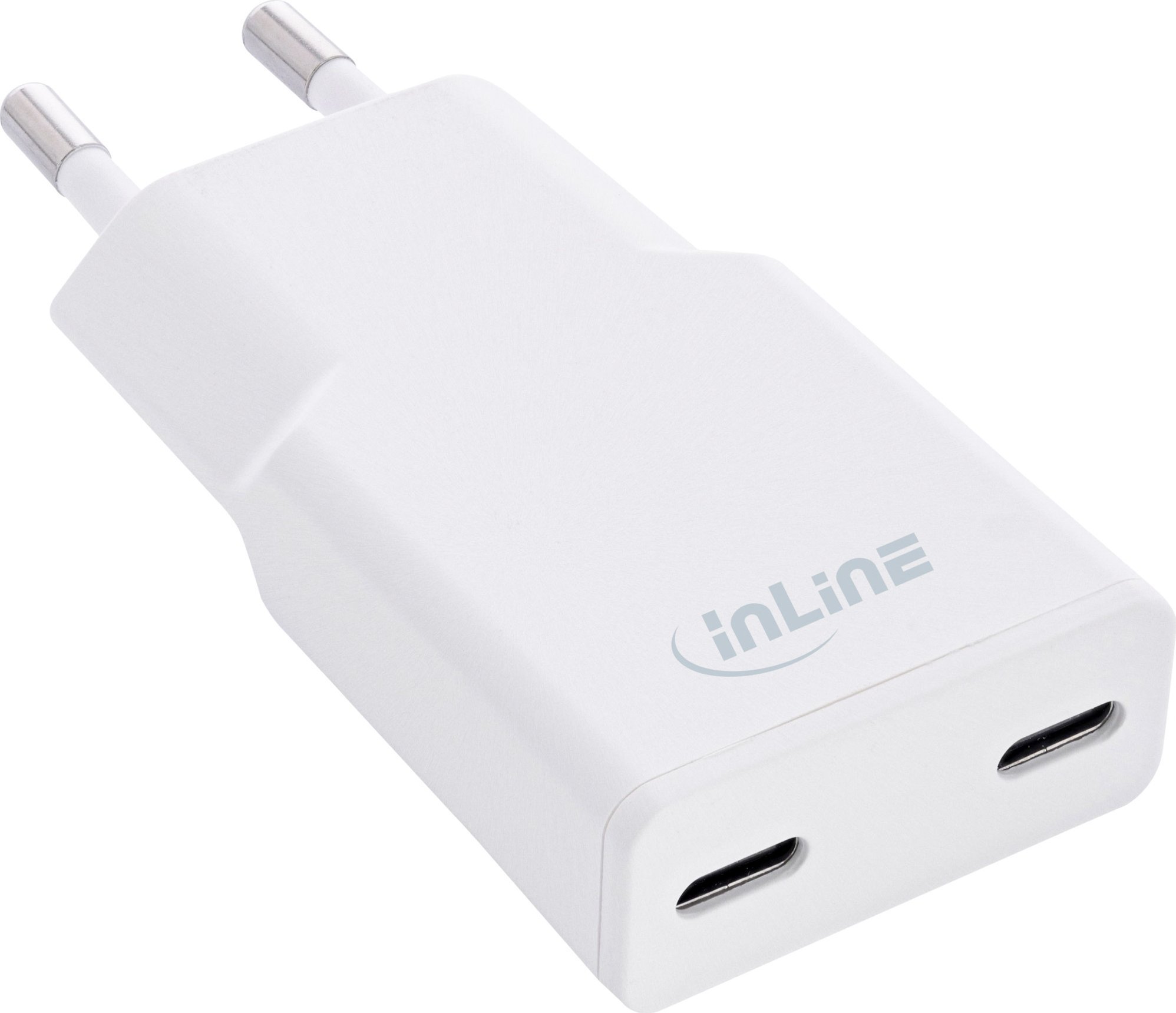 InLine® USB Netzteil Ladegerät Dual USB-C, PD, PPS, 30W, weiß