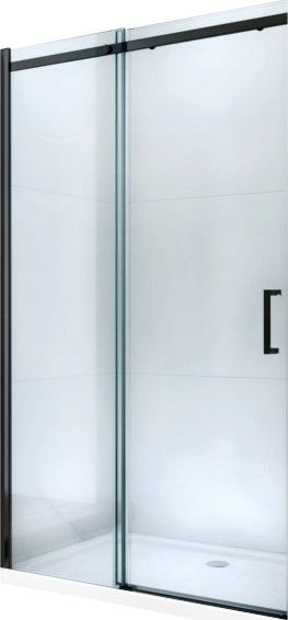 Mexen Mexen Omega drzwi prysznicowe rozsuwane 130 cm, transparent, czarne - 825-130-000-70-00