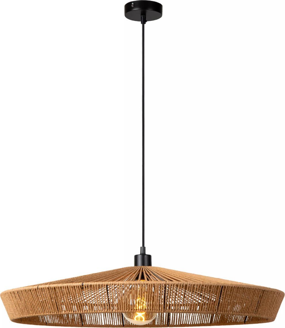 Lampa wisząca Lucide Wisząca lampa drewniana Yunkai do sypialni nad łóżko