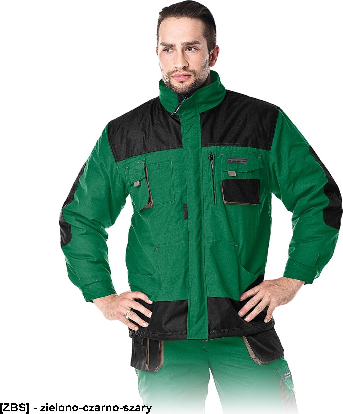 R.E.I.S. LH-FMNW-J - Kurtka ochronna ocieplana FORMEN - zielono-czarno-szary 3XL