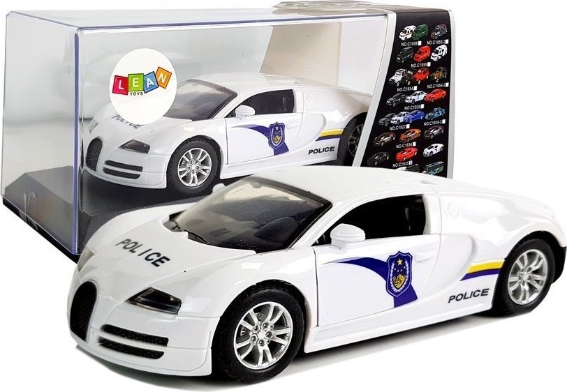 LeanToys Auto Sportowe Policyjne Policja z Napędem Dźwięk Światła Białe