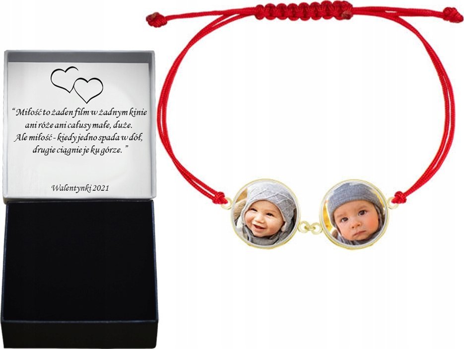 Radziszewska Jewellery Bransoletka Pozłacana ze Zdjęciami 925 Prezent GRAWER DEDYKACJA GRATIS