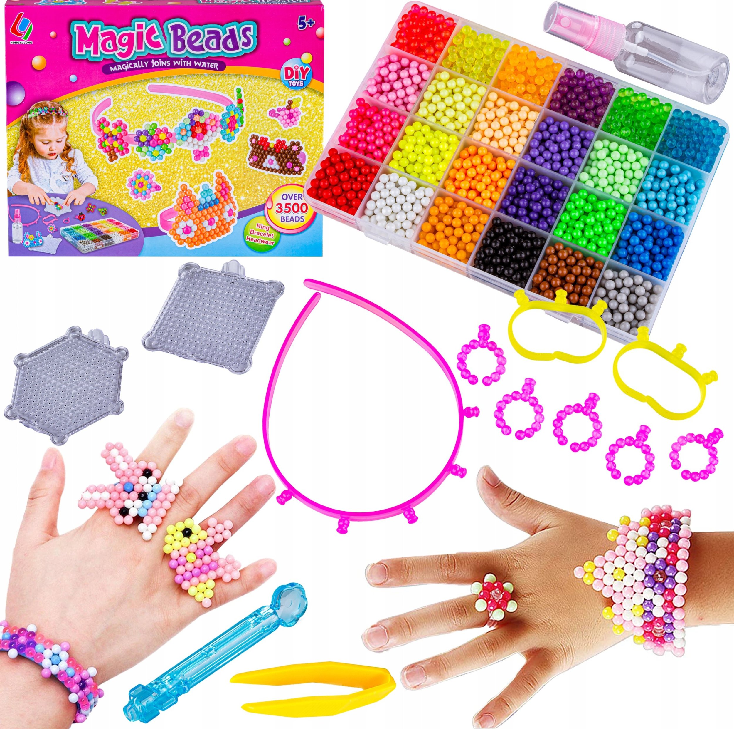 Koraliki Wodne Zestaw Do Tworzenia Biżuterii Akcesoria 3500 Koralików Przecena 1