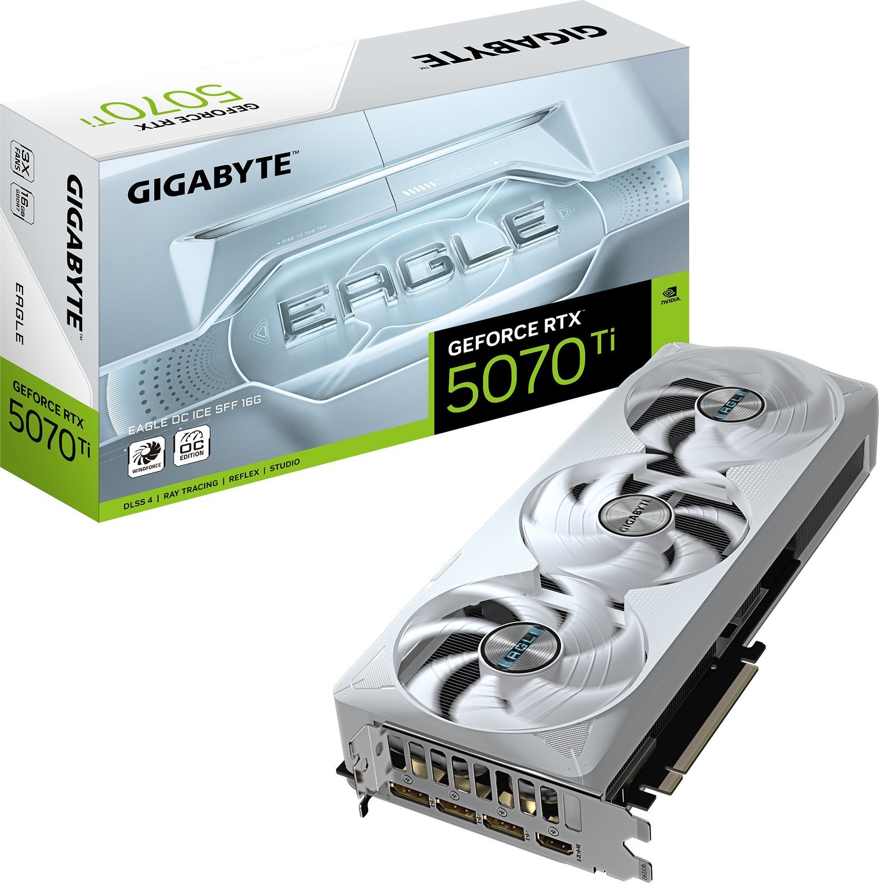 Karta graficzna Gigabyte GeForce RTX 5070 Ti Eagle OC ICE SFF 16GB GDDR7 (GV-N507TEAGLEOC ICE-16GD)