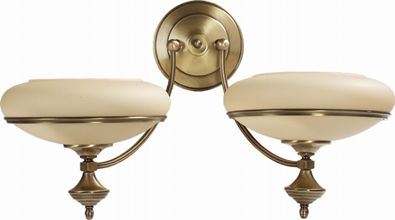 Kinkiet Solar Lampa ścienna kinkiet 2-płomienny z mosiądzu Angela