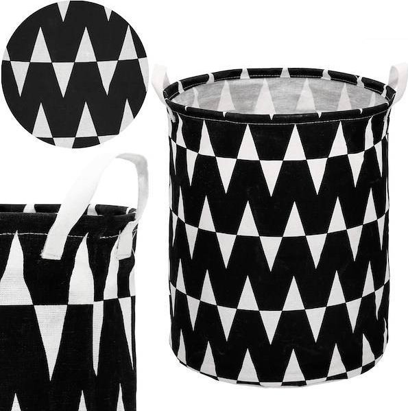 Springos Kosz do przechowywania zabawek i ubrań pojemnik z uszami czarny zygzak UNIWERSALNY