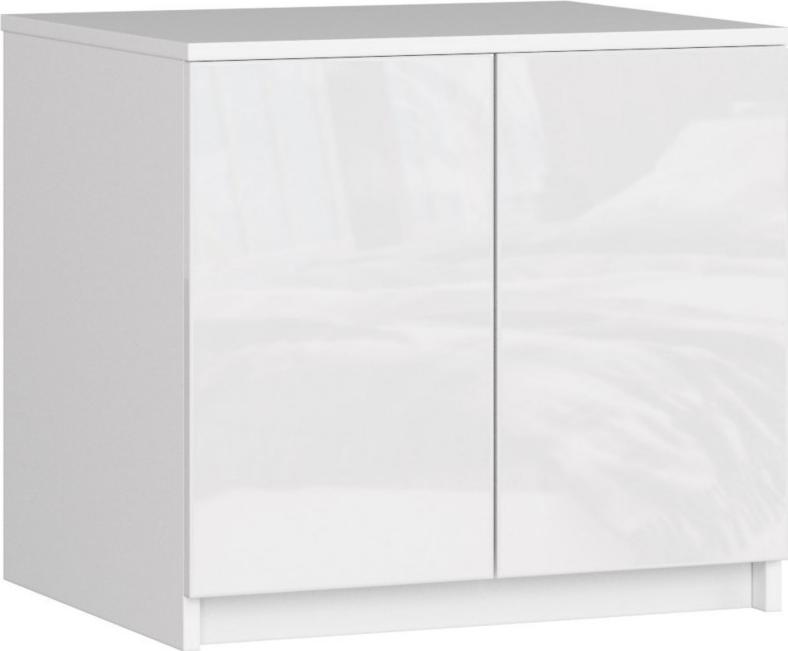 Fabryka Mebli Akord Nadstawka na szafę 60 cm - biała-biały połysk - 2 drzwi