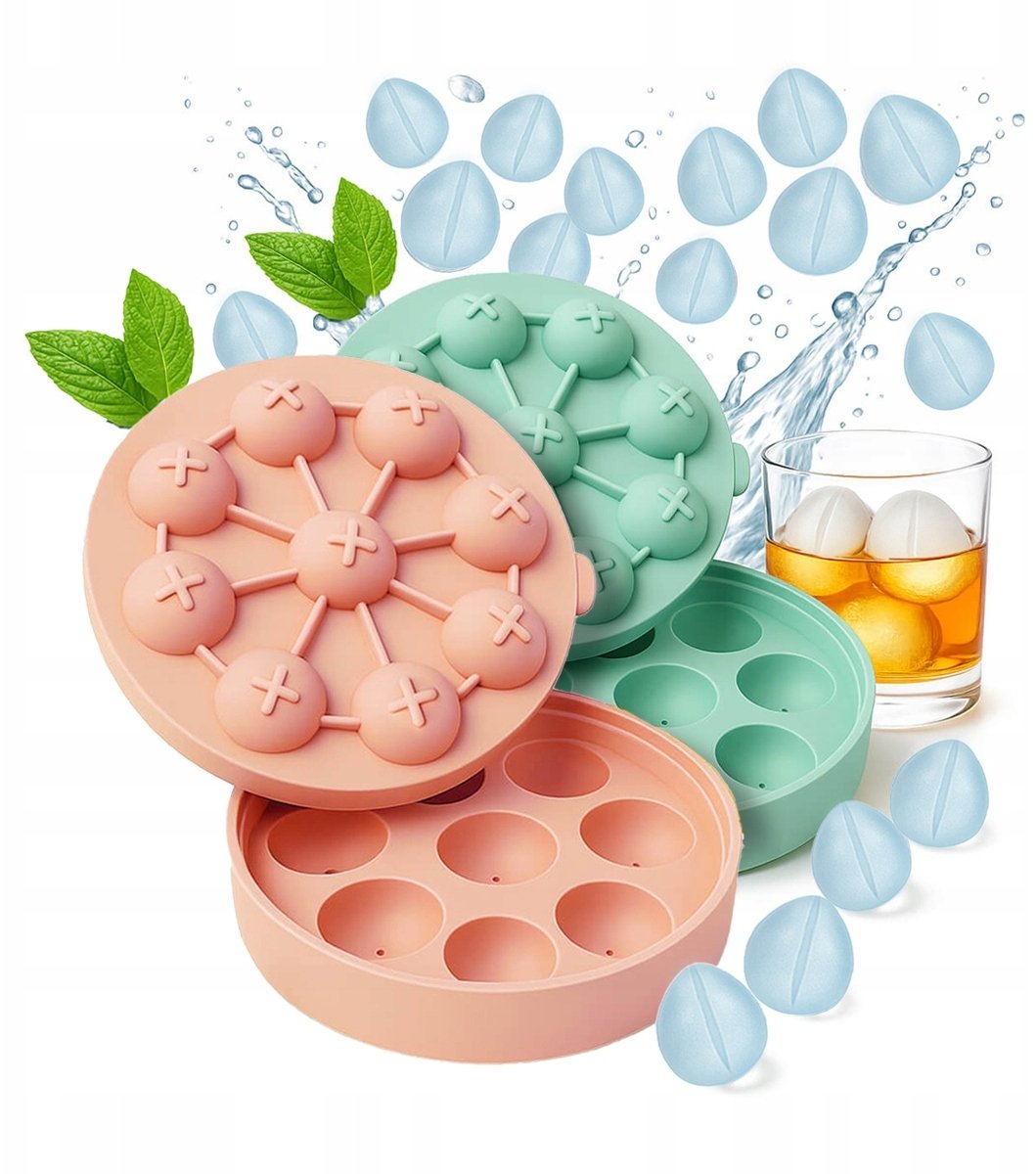 FORMA SILIKONOWA DO KOSTEK LODU TULIPAN Foremki Na Lód Czekoladki 3D 9sztuk