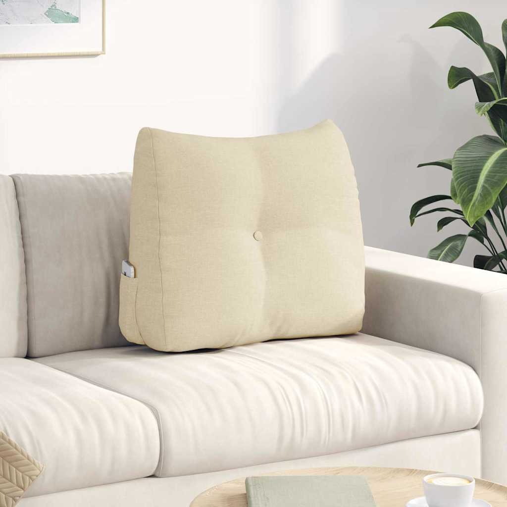 vidaXL Poduszka na plecy Kremowy 60 x 24 x 50 cm tkanina