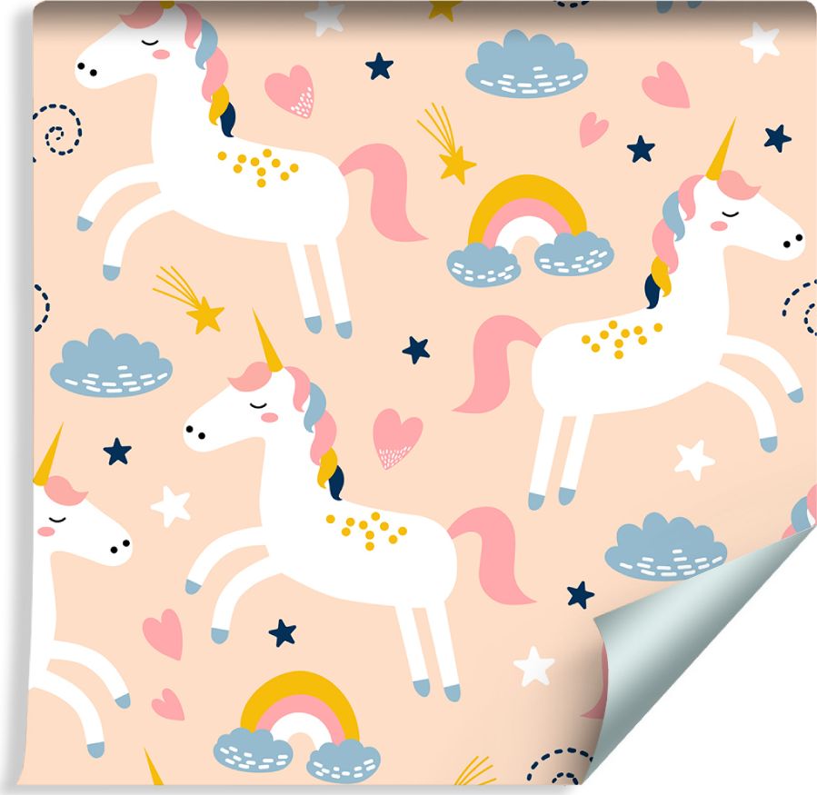 Muralo Tapeta Dla Dzieci - Urocze Kolorowe Jednorożce
