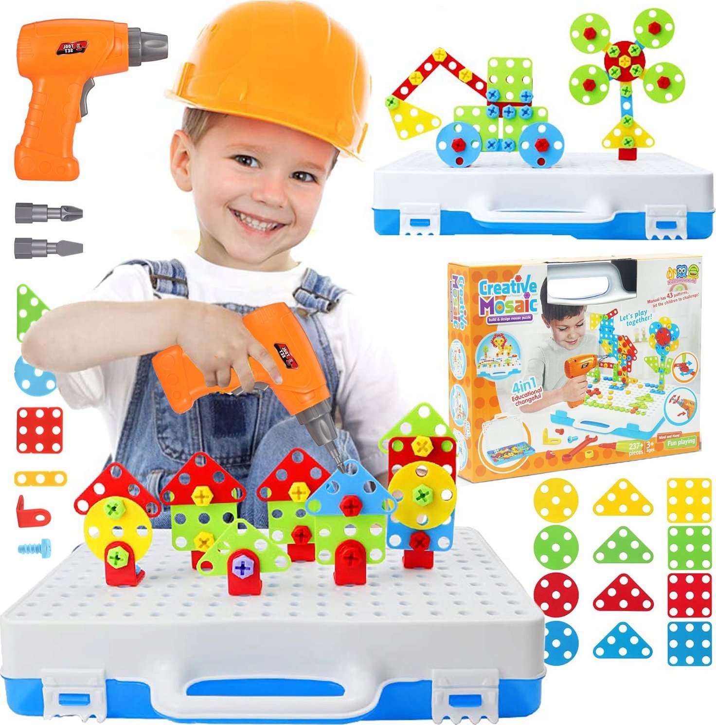 WIERTARKA ZABAWKA Z ZESTAWEM AKCESORIÓW BBT-01