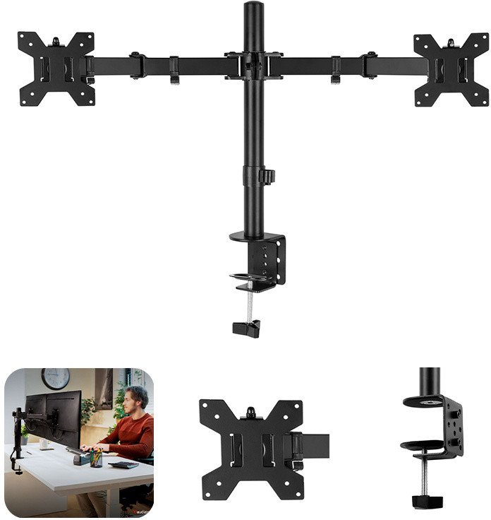 Podwójne ramię do monitora na sprężynie gazowej 17"-32" CMA20G Audizio one size