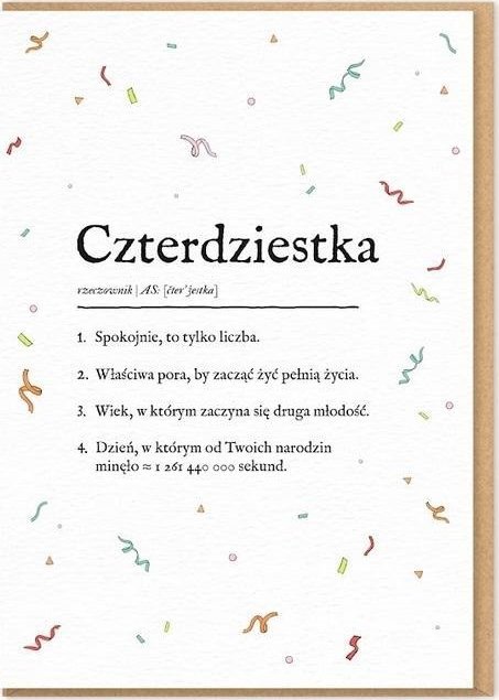 Karnet Urodziny - czterdziestka