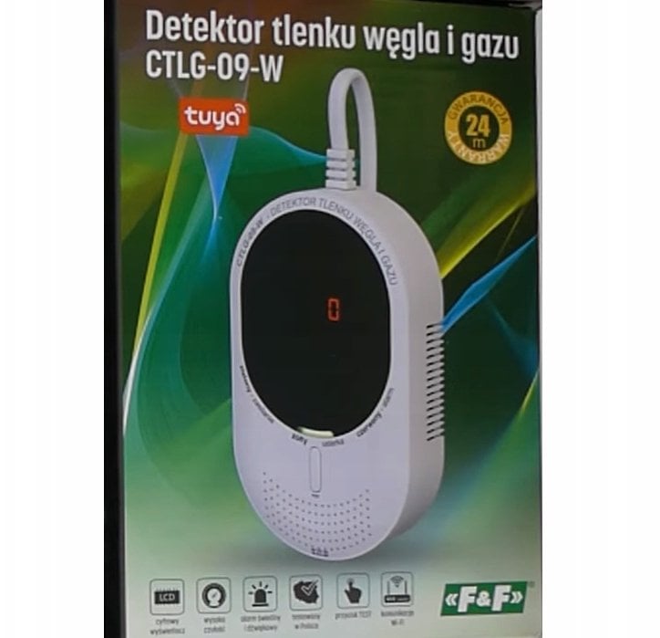 Detektor tlenku węgla i gazu z wifi CTLG-09-W