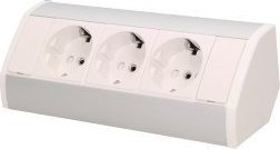 Orno Gniazdo meblowe 3x2P+Z, schuko, biało-srebrne