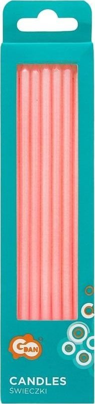 Świeczki perłowe jasnoróżowe 15.5x0.44cm 8szt