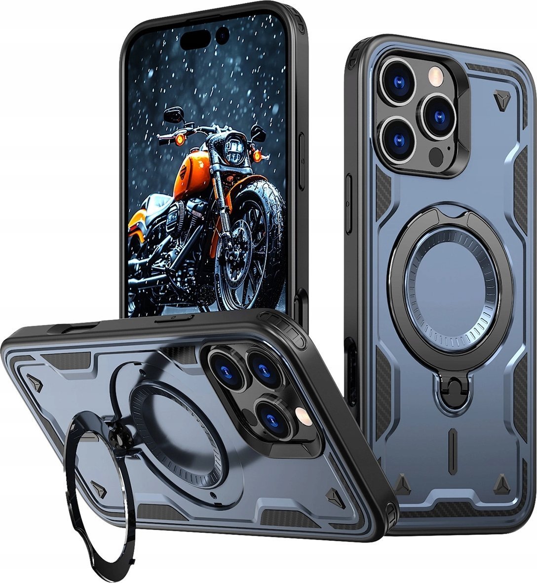 Hurtel Etui Hybrid Armor Trendy z MagSafe na iPhone 16 Pro - niebieskie