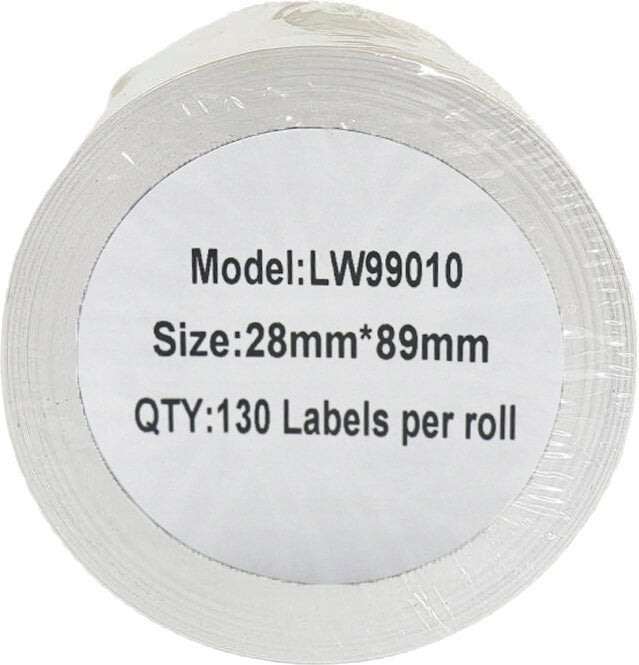 Etykieta DYMO LW 99010 28mm x 89mm 130sz czarny na białym zamiennik S0722370