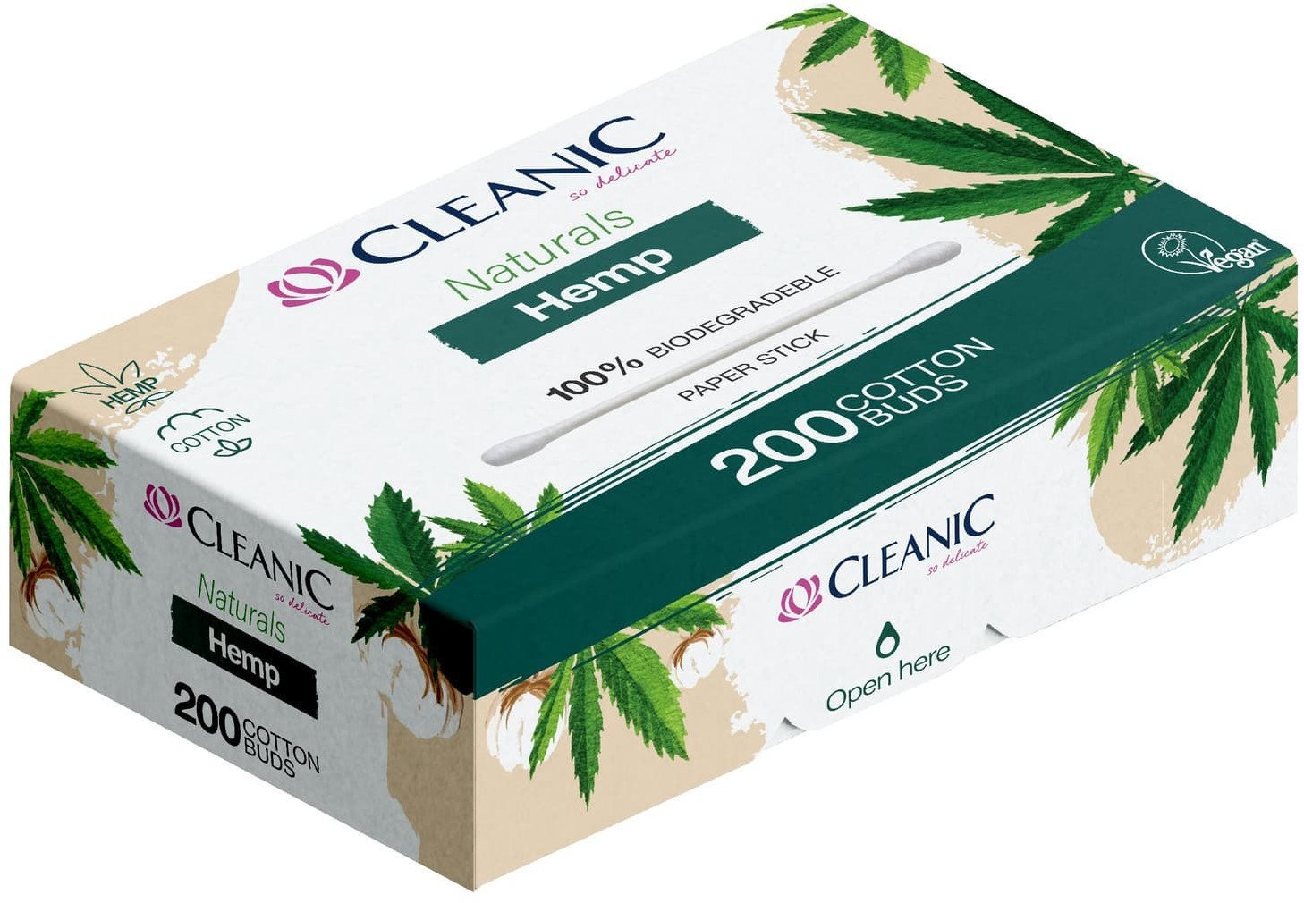 Cleanic Patyczki higieniczne Naturals Hemp 1op.-200szt