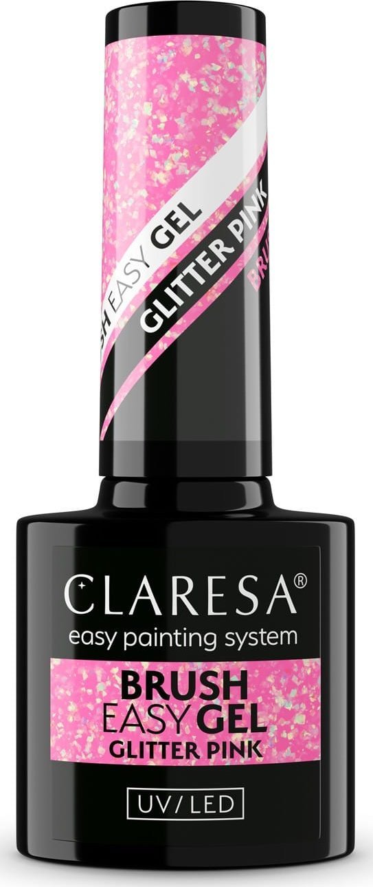 CLARESA Brush Easy Gel Żel do paznokci - Glitter Pink 5 g
