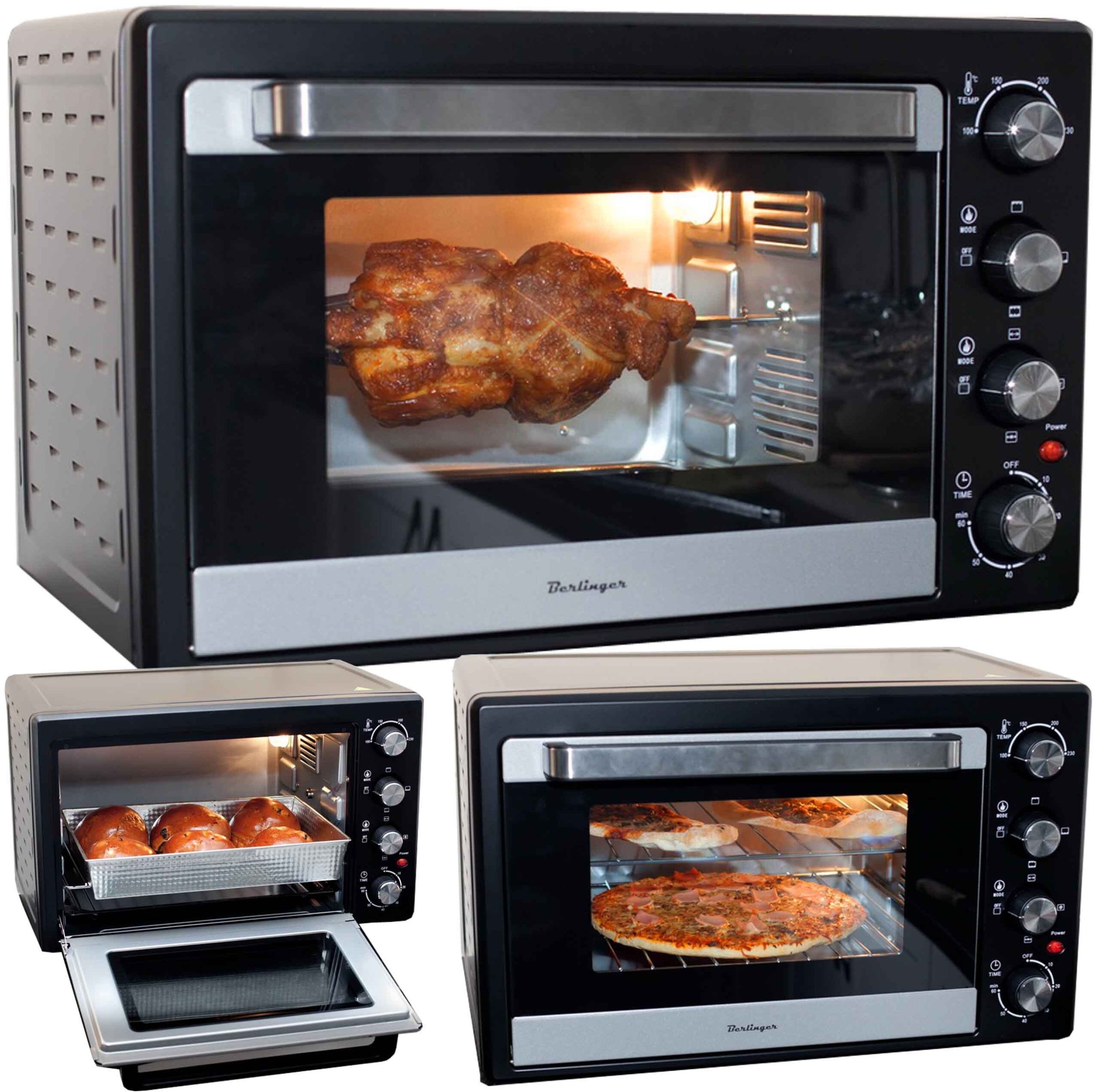 Mini piekarnik Berlinger Mini Piekarnik 48L suszenie grzybów - cyrkulacja powietrza grill światło 2x szyba