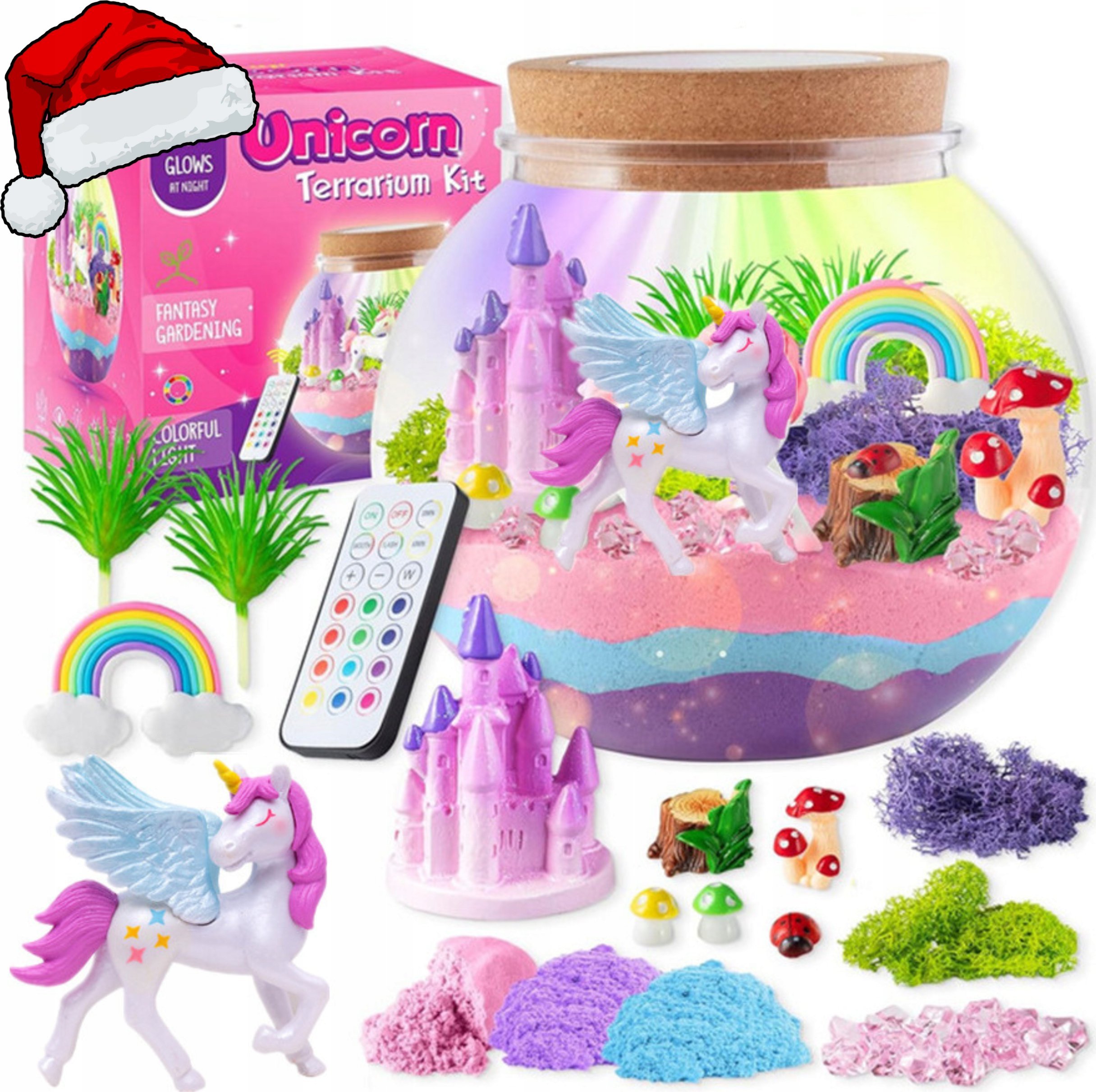 Zestaw Kreatywny Magiczne Terrarium Jednorożca Diy Z Podświetleniem Led