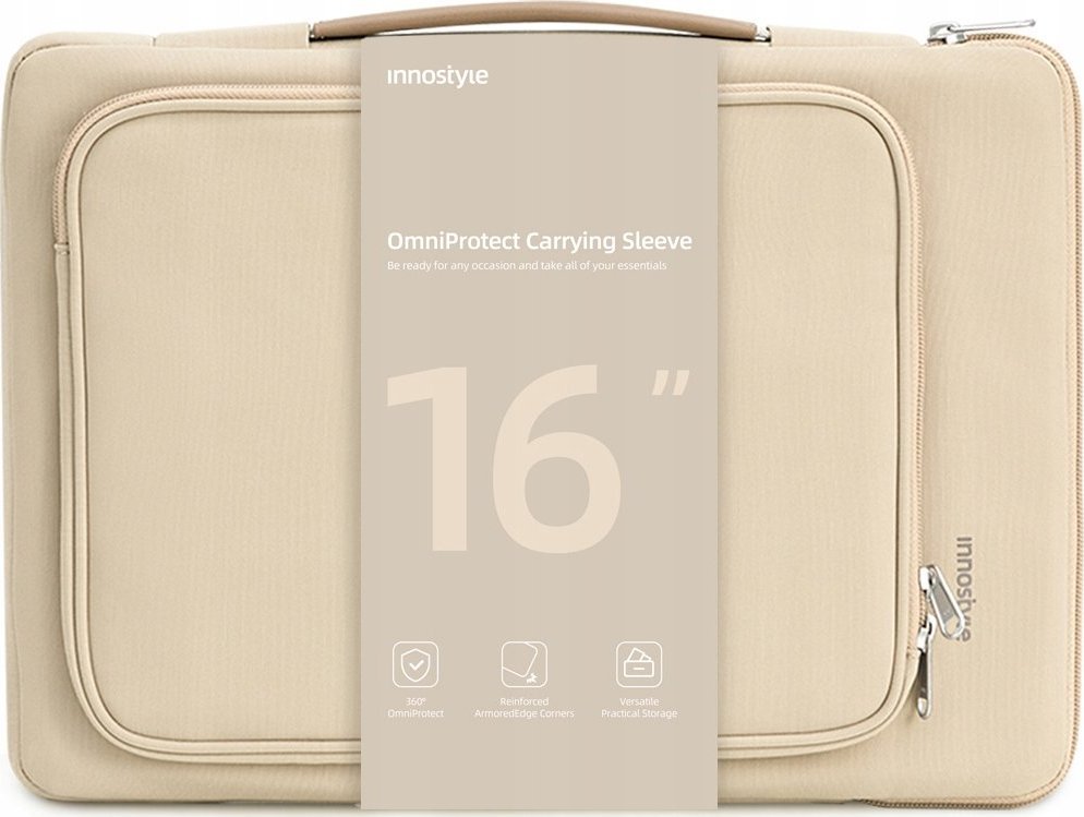 Torba Innostyle INNOSTYLE TORBA NA LAPTOPA 16" WODOODPORNA ETUI CASE OMNIPROTECT BEŻOWA