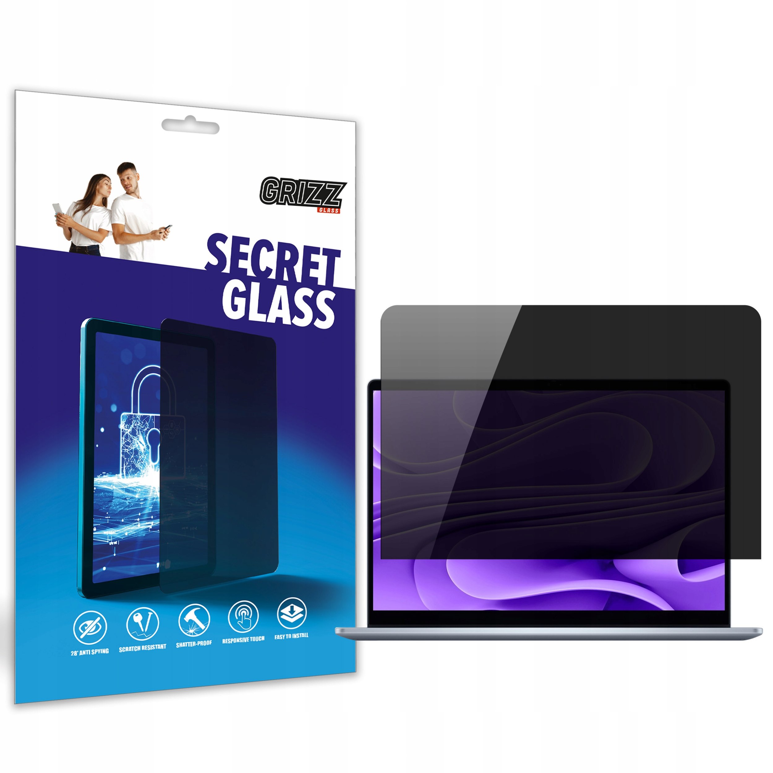 Matowe szkło prywatyzujące GrizzGlass SecretGlass do Dell Latitude 7450