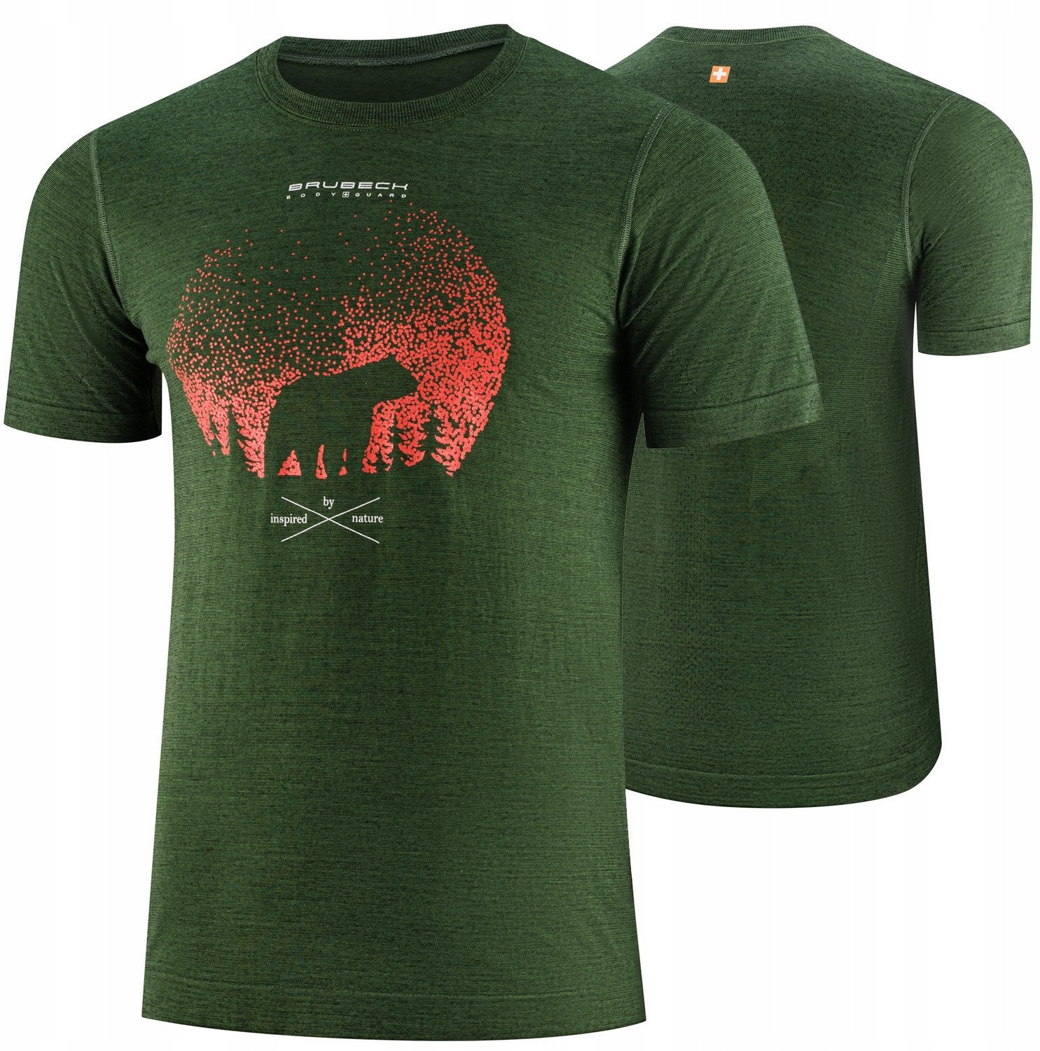 SS1265M Koszulka męska z krótkim rękawem OUTDOOR WOOL PRO ciemnozielony L - NIEDZWIEDŹ 4