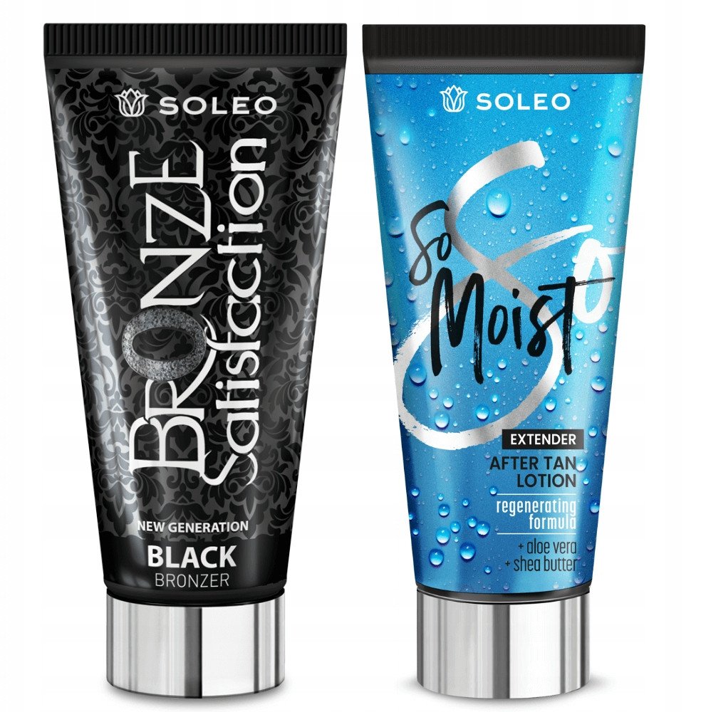 SOLEO BLACK BRONZER 150ml MOCNY BRONZER Z + BALSAM PO OPALANIU 150ml