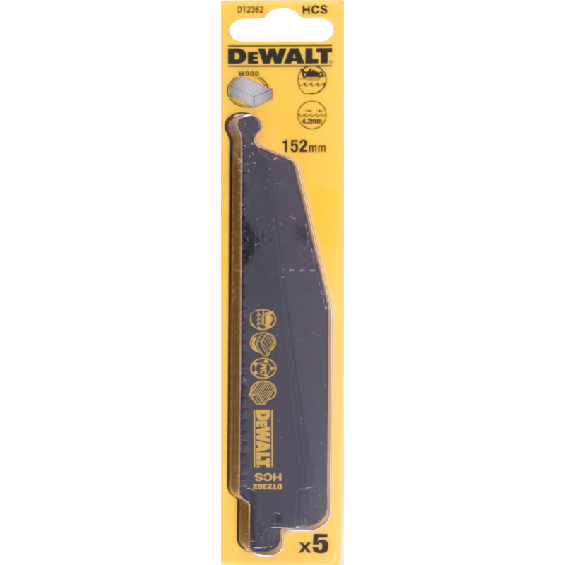 Dewalt Brzeszczoty do pilarek szablowych HCS 228mm podz. 4,2mm 5szt. DT2363