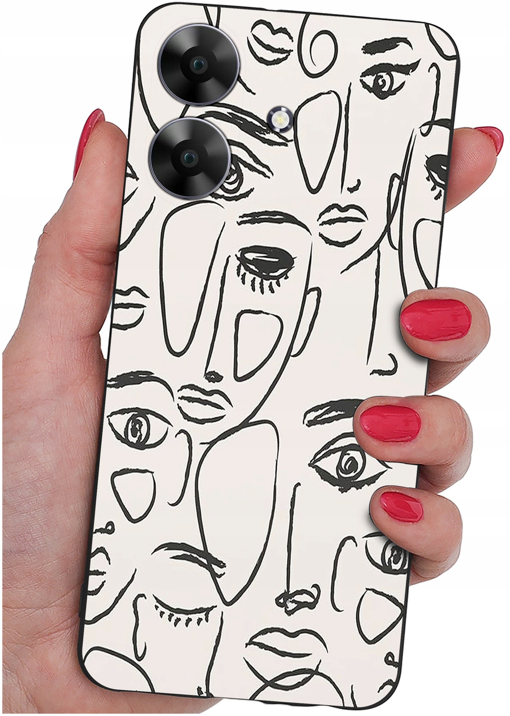 ETUI do Realme Note 60 CASE WZORY | SILIKONOWE MATT CASE + SZKŁO 9H