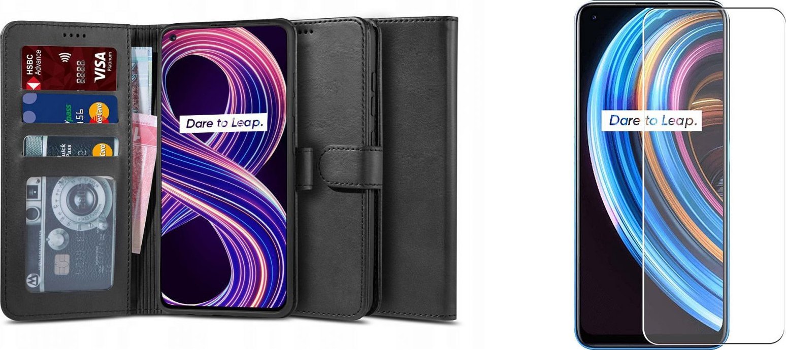 Braders Etui Wallet 2 + Szkło Hartowane do Realme 8 5G