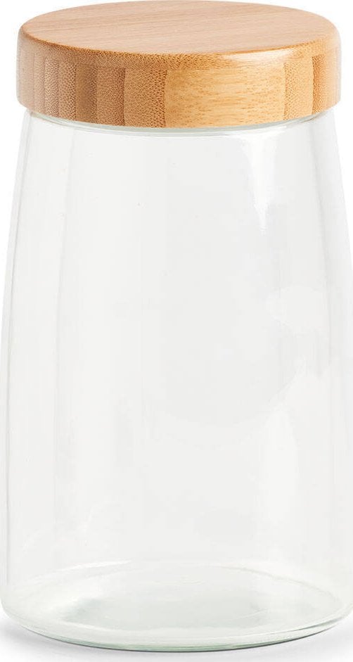 Zeller Szklany słoik ze szczelną pokrywką z bambusa, 1600 ml