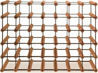 Wamar-Sosenka Regał na wino Stojak na 35 Butelek Szklanych/ PET RW-8/ 7x5 Brązowy Metal + Drewno RW-8-7x5-35_O_BR