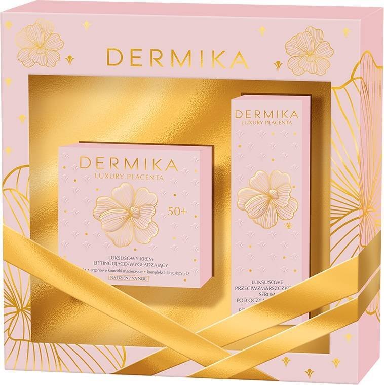 Dermika Dermika Zestaw prezentowy Luxury Placenta 50+ (Krem na dzień i noc 50ml+Serum pod oczy 30ml)