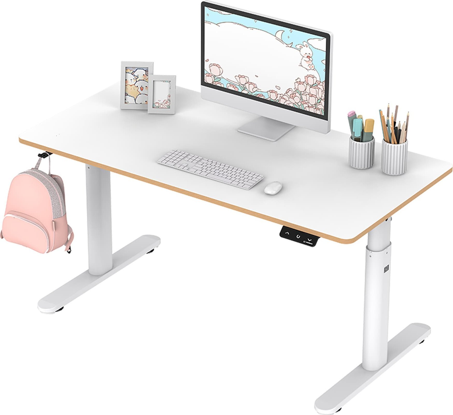 Ultradesk Biurko dla dzieci, elektycznie regulowany, 120X60 cm, 55-81 cm, PULSAR, biały, ULTRADESK